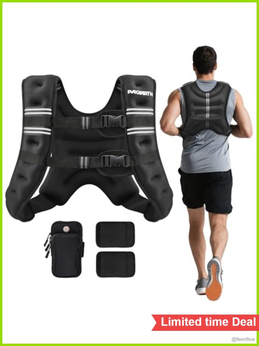 Weighted Vest for Strength Training Running Walking with Reflective Stripe and